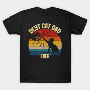 Best Cat Dad Ever Cat Daddy Father Vintage T-Shirt